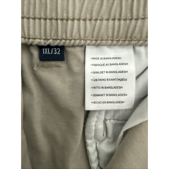 Harbor Bay Cargo Pants Mens 1X/32 Khaki Continuous Comfort Waistband Small Stain - Picture 8 of 14